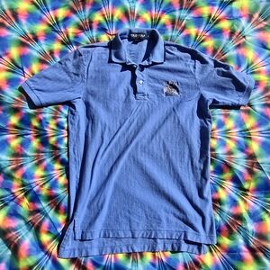 Vintage 90s Ralph Lauren Polo Shirt Mens M Ryder Cup Country Club Blue Golfing